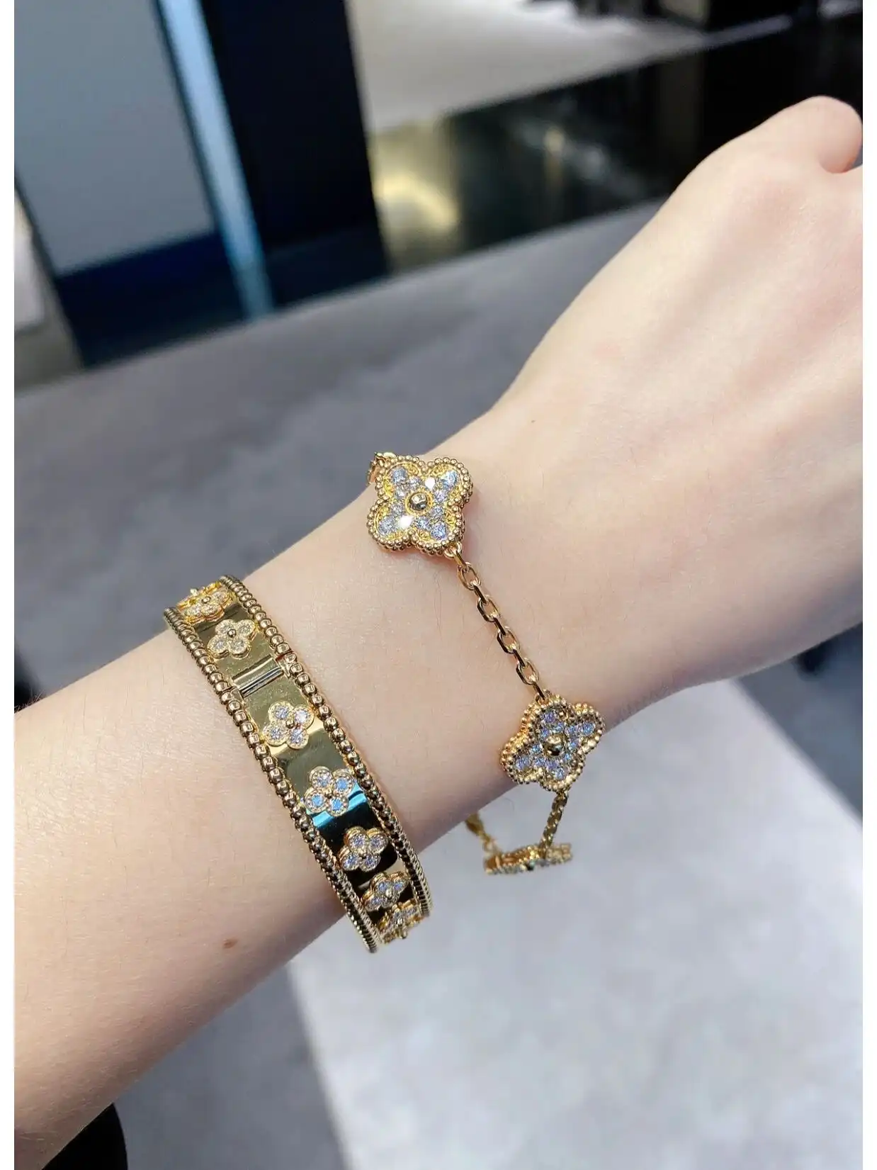 四叶草玫瑰金项链定制图片展示