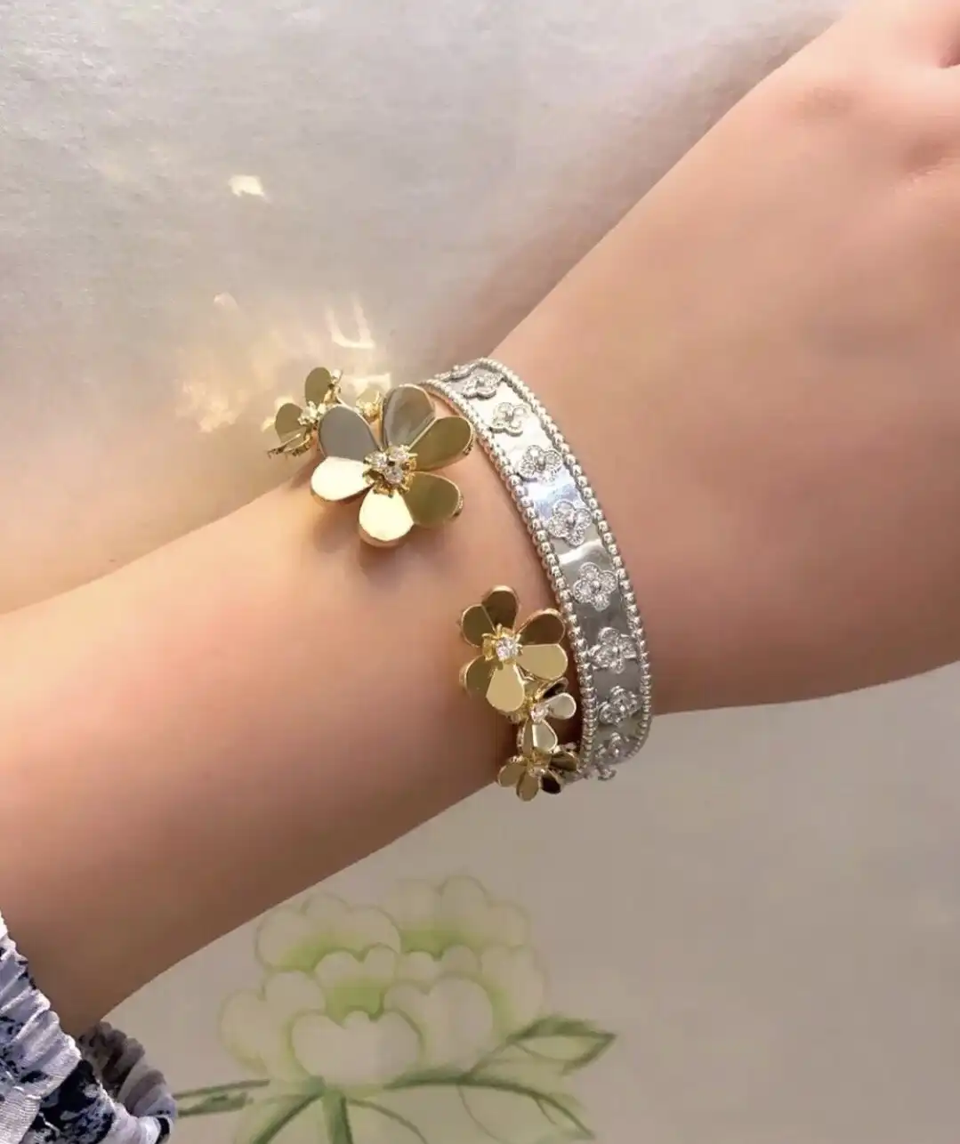 四叶草玫瑰金手链定制图片展示